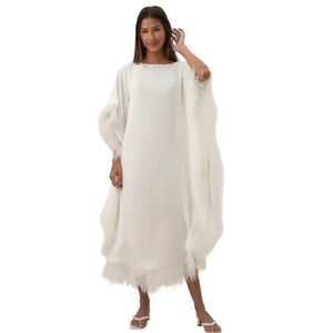 Trina Turk Neena Caftan with Feathers NWT